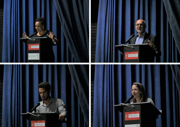 Stéphanie Nasuti, CDS-université de Brasilia, Jean-Luc Battini, Cirad, Hugo Vandewalle, Ambassade de France au Brésil, Elisa de Corta, Alliance Française de Brasilia © Léa Servais, IRD